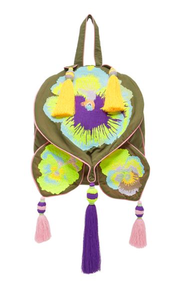 Yuliya Magdych Pansies Floral Embroidered Backpack