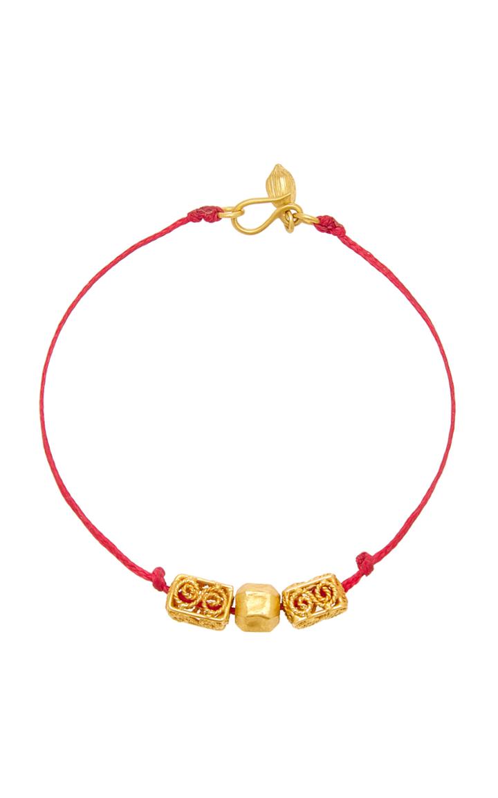 Pippa Small Ancient Three Bead Bracelet On Cord