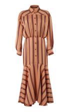 Lake Studio Striped Silk-satin Midi Dress