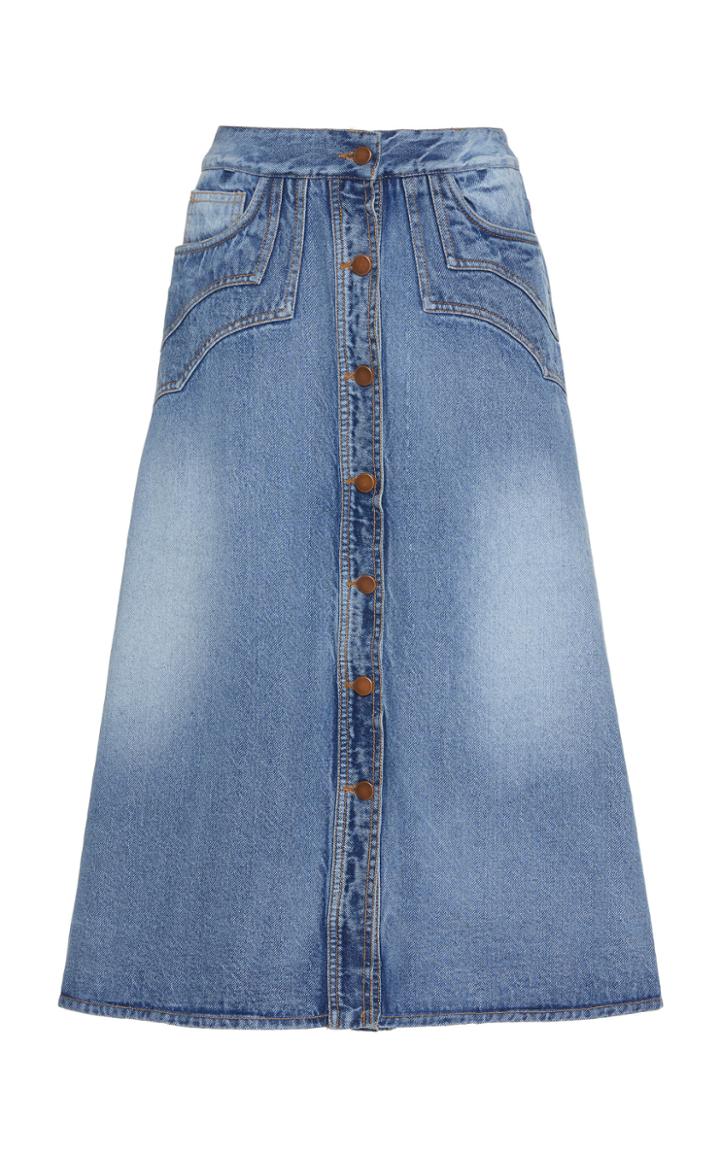 Johanna Ortiz The Sound Of Thunder A-line Denim Skirt
