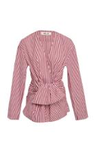 Diane Von Furstenberg Long Sleeve Waist Tie Blouse