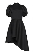 Beaufille Leo Asymmetric Puff-sleeve Crepe Midi Dress