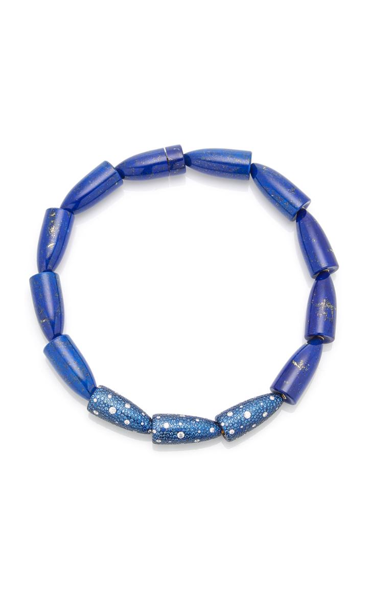 Moda Operandi Vhernier 18k White Gold And Lapis Lazuli Calla Necklace
