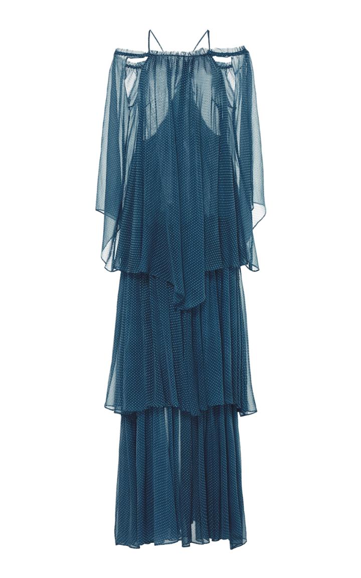Cult Gaia Ocean Athena Layered Chiffon Dress