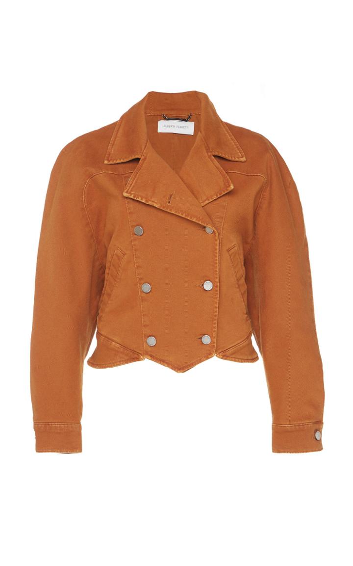 Alberta Ferretti Garment Dyed Stretch Denim Jacket