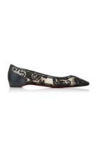 Christian Louboutin Exclusive Follies Embellished Mesh Point-toe Flats