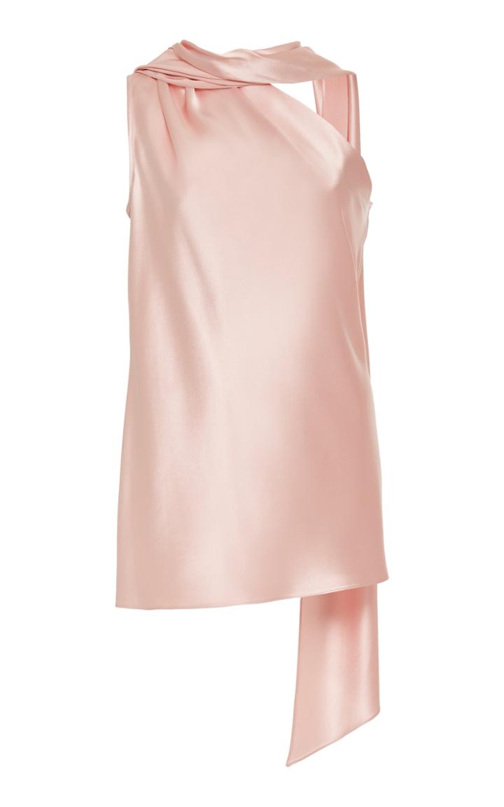 Mi Jong Lee One Shoulder Silk Bias Top