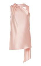 Mi Jong Lee One Shoulder Silk Bias Top