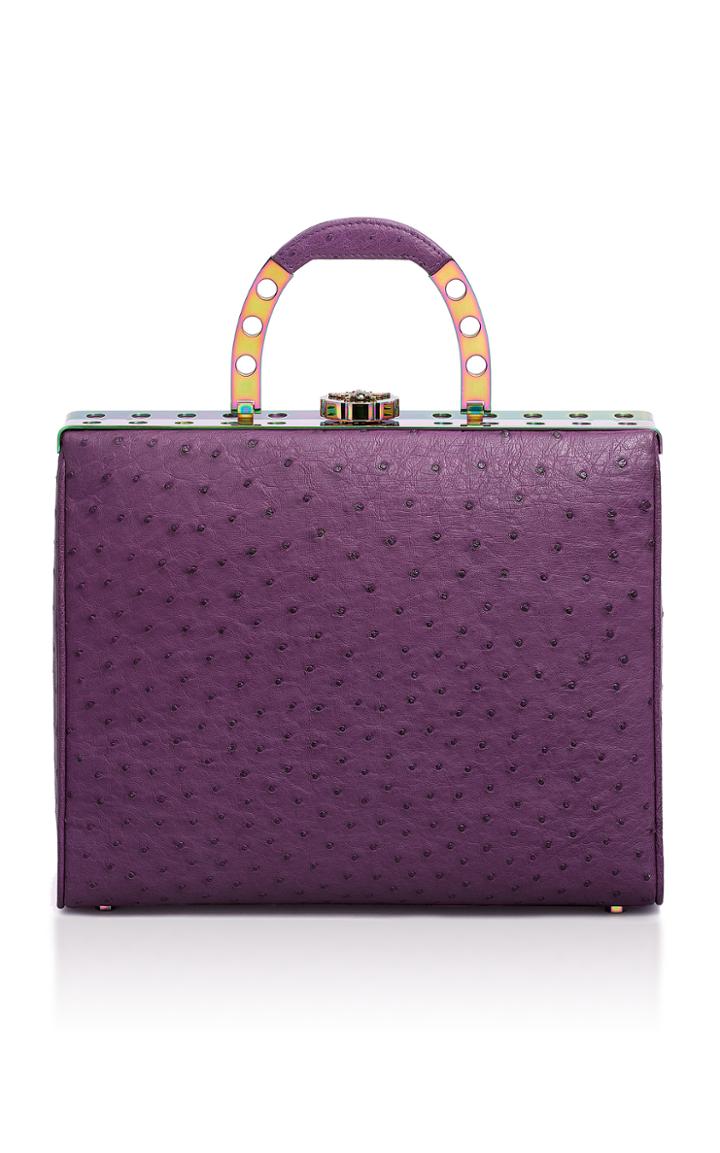 Bougeotte Titanium Best Secret Keeper Purse In Purple Ostrich