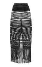 Sally Lapointe Leather Macram Pencil Skirt