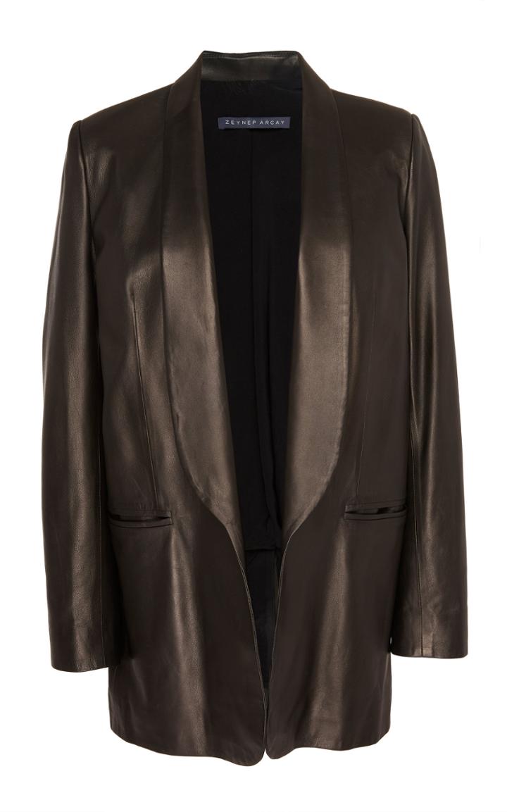 Zeynep Aray Leather Tux Blazer