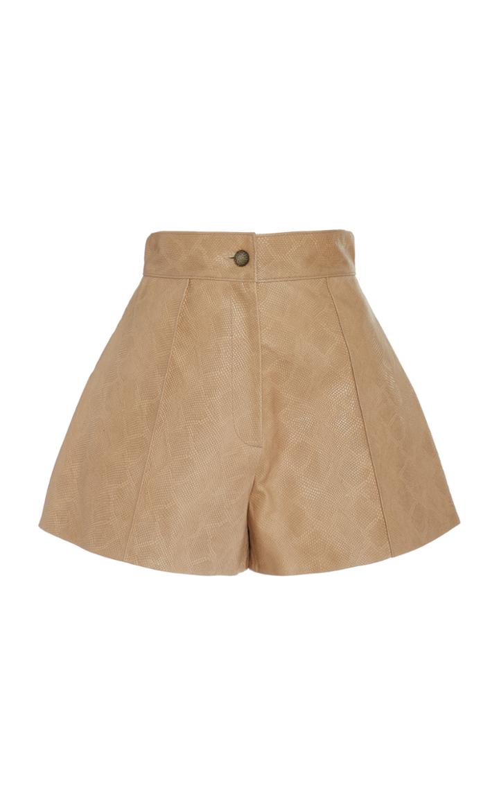 Alexis Tomas Embossed Leather Shorts