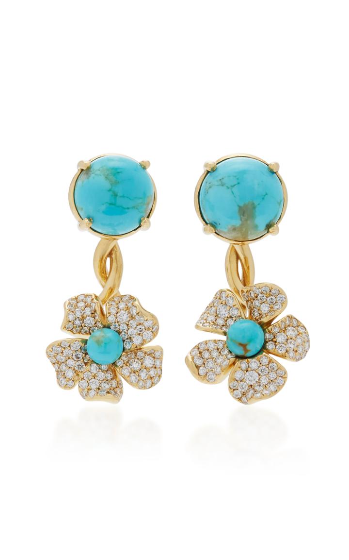 Neha Dani Turquoise Flower Earrings