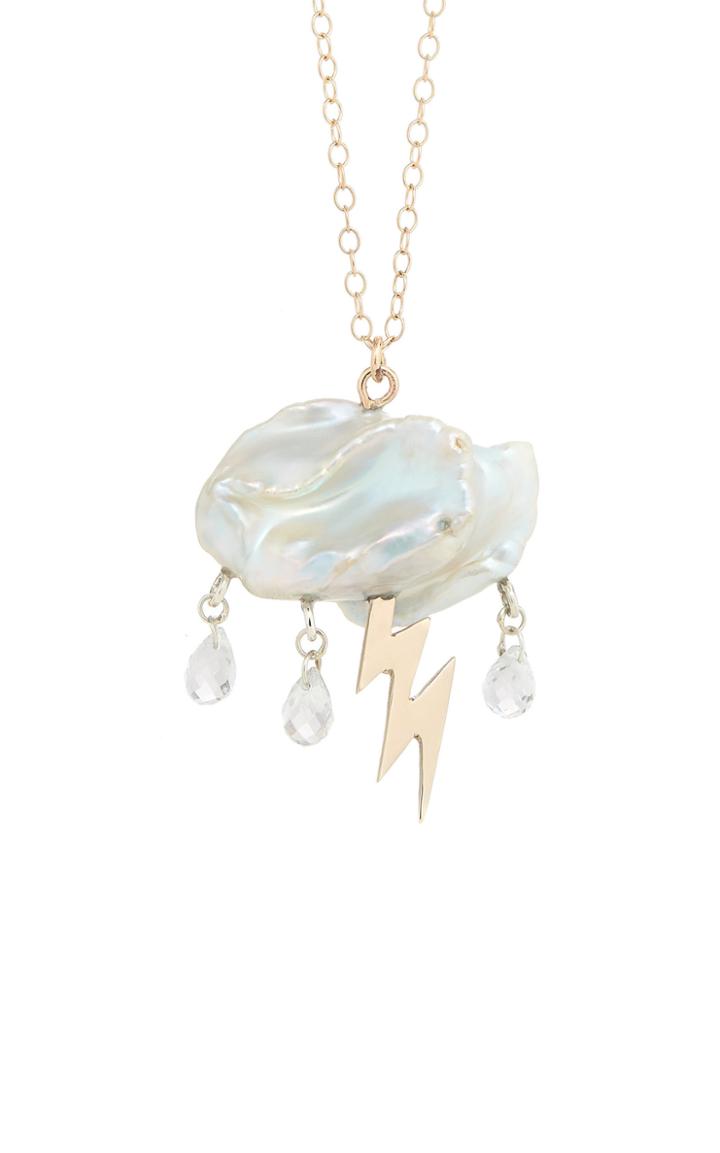 Rachel Quinn Storm Cloud Pearl 14k Yellow Gold Necklace