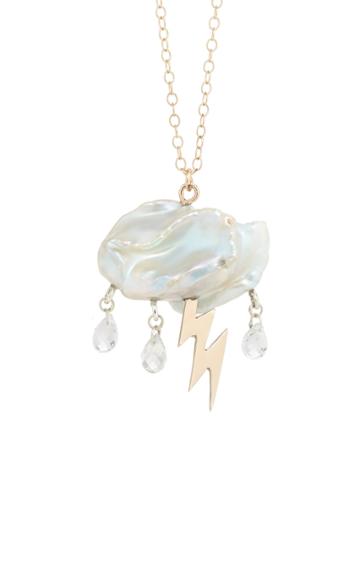 Rachel Quinn Storm Cloud Pearl 14k Yellow Gold Necklace