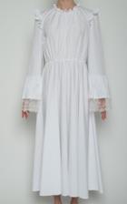 Moda Operandi Giambattista Valli Lace Trim Cotton Long Sleeved Dress