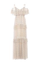 Needle & Thread Floral Stripe Cold Shoulder Dress