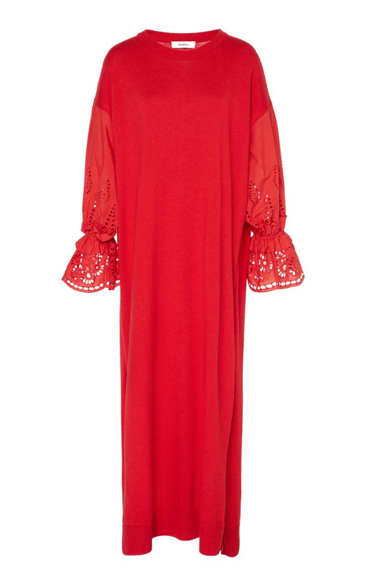 Goen.j Broderie-anglaise Knit Dress