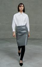 Moda Operandi Prada Leather Midi Wrap Skirt