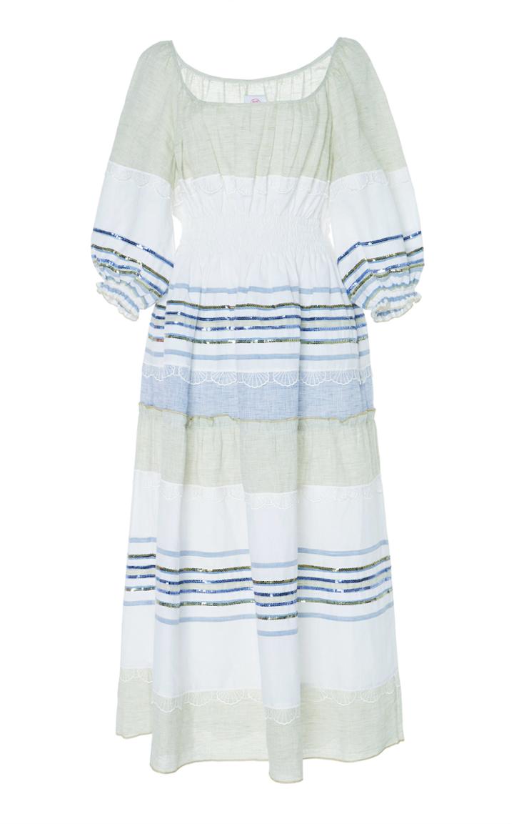 Gl Hrgel Peasant Sleeve Linen Dress