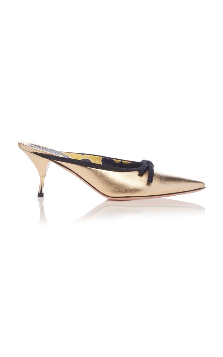 Rochas Metallic Bow Mule