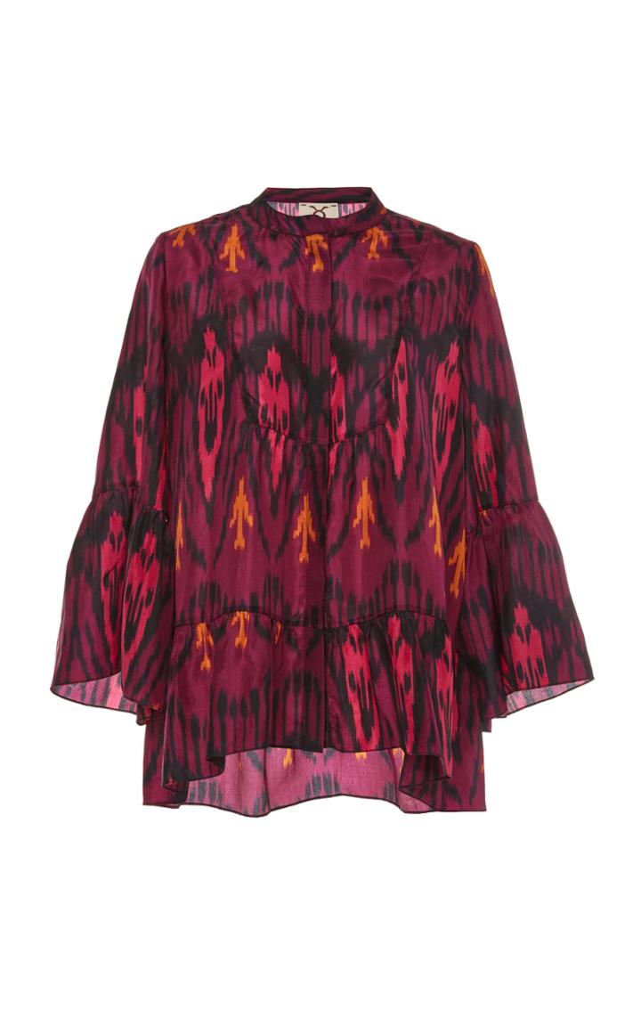 Figue Livia Printed Ikat Silk Top