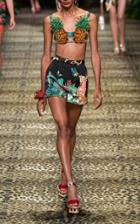 Moda Operandi Dolce & Gabbana Pineapple Cropped Top Size: 2b