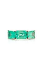 Moda Operandi Maria Jose Jewelry 18k White Gold And Emerald Ring Size: 6