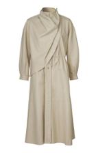 Moda Operandi Dodo Bar Or Sitter Draped Leather Midi Dress