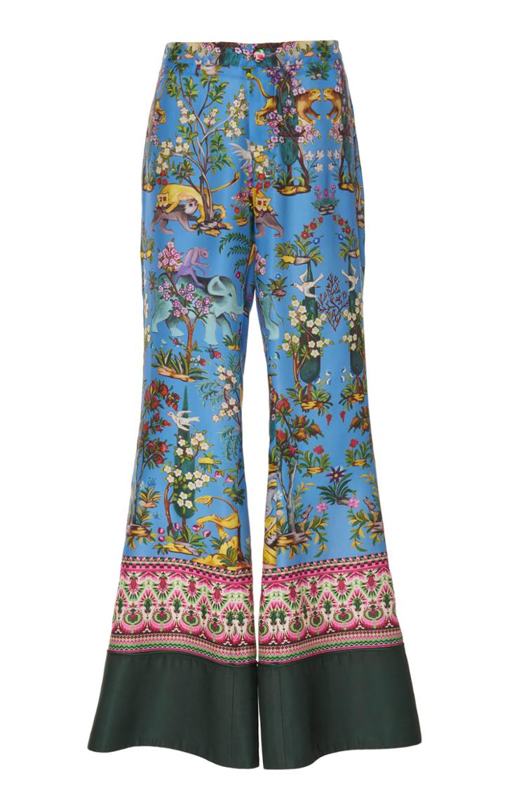 For Restless Sleepers Dioscuri Flared Printed Silk Pants