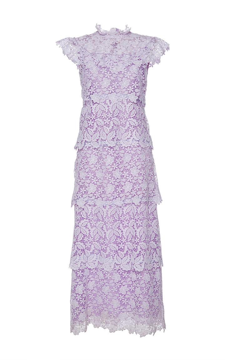 Giamba Tiered Lace Sleeveless Dress