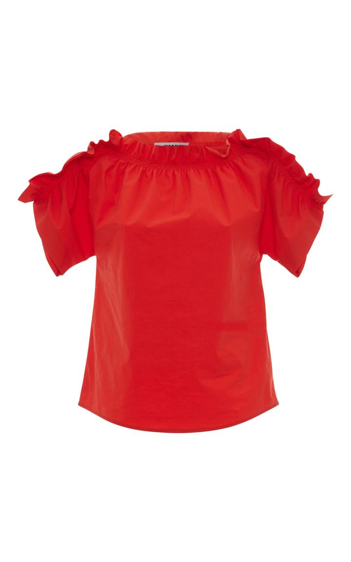 Msgm Ruffle Off-the-shoulder Top