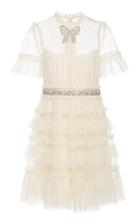 Needle & Thread Embellished Bow Tulle Mini Dress