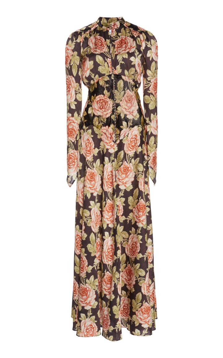 Paco Rabanne Floral-print Gauze Maxi Dress