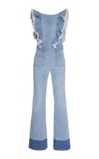 Moda Operandi Red Valentino Butterfly Ruffled Denim Jumpsuit Size: 36