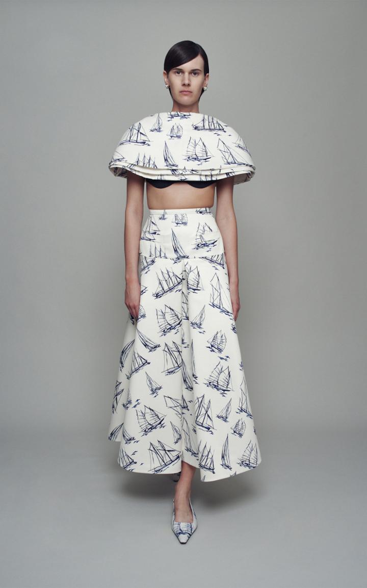 Moda Operandi Emilia Wickstead Amata Printed Cady Skirt