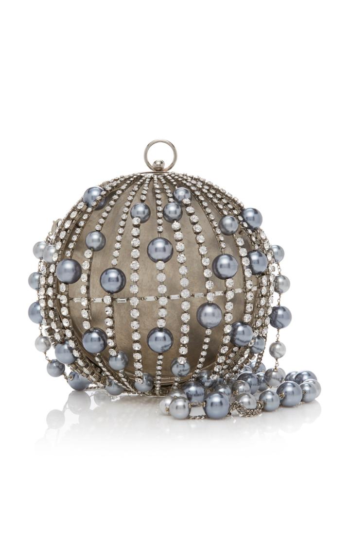 Rosantica Ida Crystal And Faux Pearl Silver-tone Bag