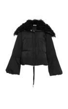 Adeam Shearling Collar Laced Puffer Jacket