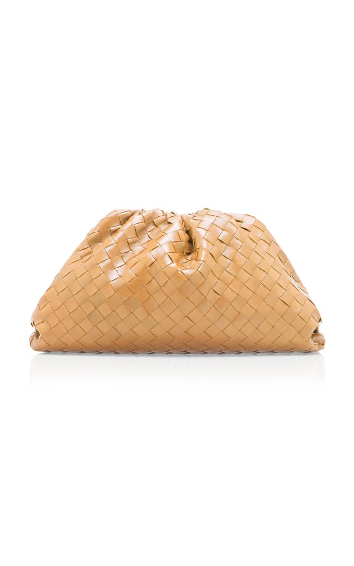 Bottega Veneta The Pouch Gathered Intrecciato Leather Clutch