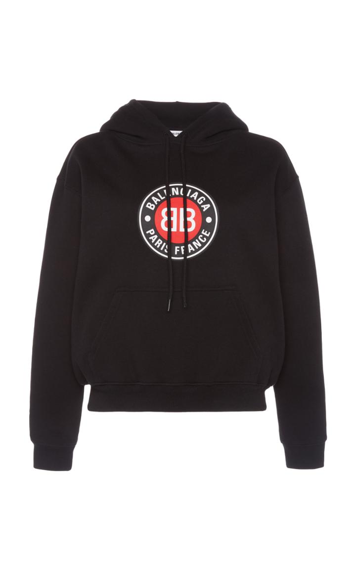 Balenciaga Club-print Fleece Hoodie