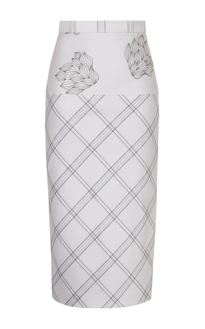 Ruban Mixed Print Pencil Skirt