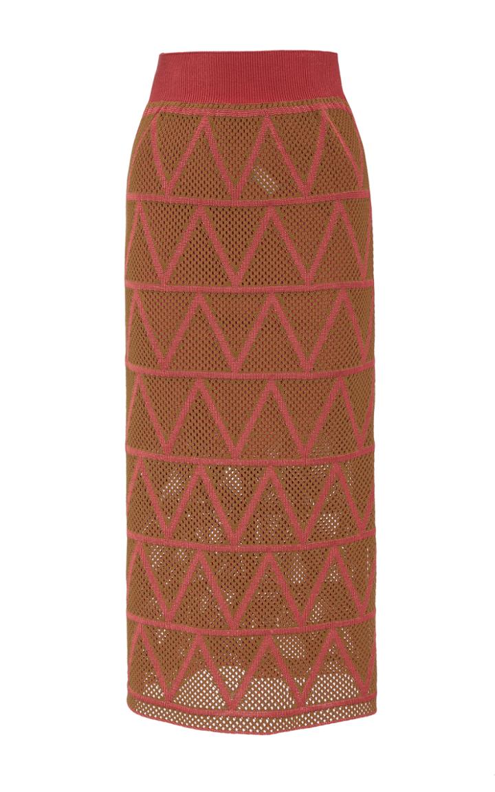 Pepa Pombo Netted Midi Skirt