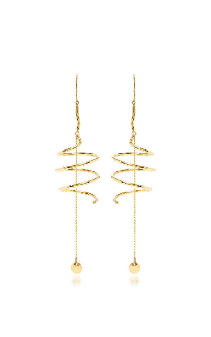 Ellery Solitude Spiral Coil Earrings With Ball And Chain
