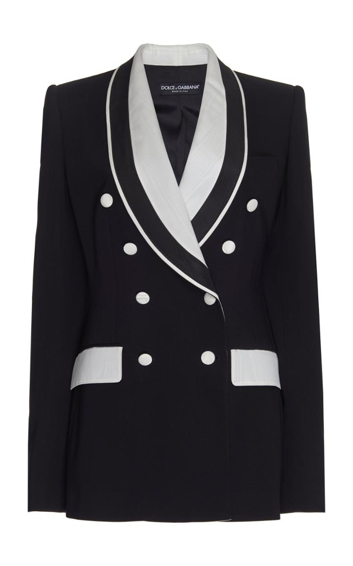 Dolce & Gabbana Double-breasted Colorblock Cady Tuxedo Jacket