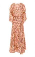 Moda Operandi Eywasouls Malibu Claire Printed Pleated Silk Dress Size: Xs/s