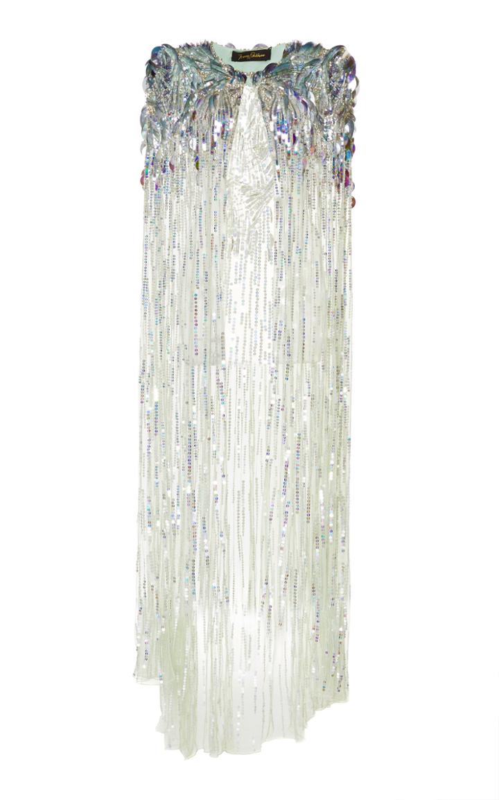 Jenny Packham Tempest Sequined Chiffon Cape