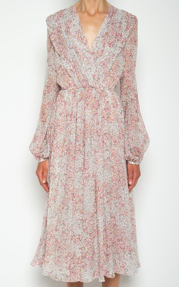 Moda Operandi Giambattista Valli Floral V-neck Silk Dress