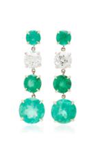 Maria Jose Jewelry 18k Gold Emerald And Diamond Earrings