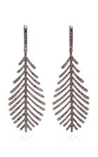 Sidney Garber Black Diamond Plume Earrings