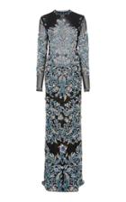 Cucculelli Shaheen Salviana Column Print Gown